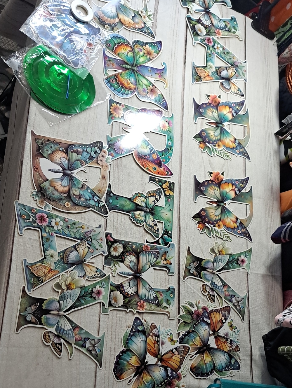 Happy Birthday Butterfly Banner Kit - Colorful  Cutouts